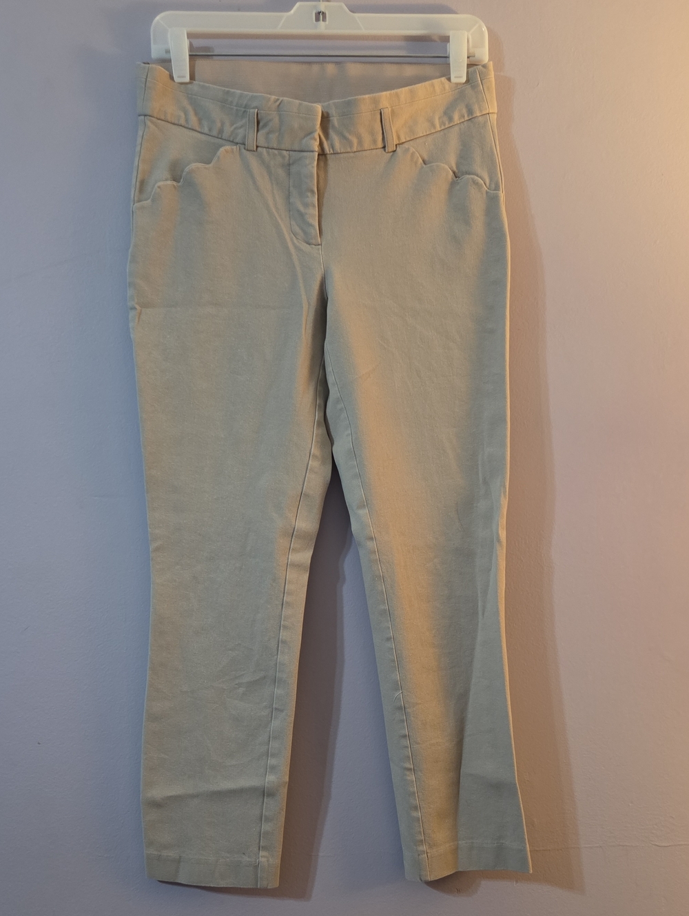 Candie's Cream Cropped Pants Scalloped Pockets Juniors 7